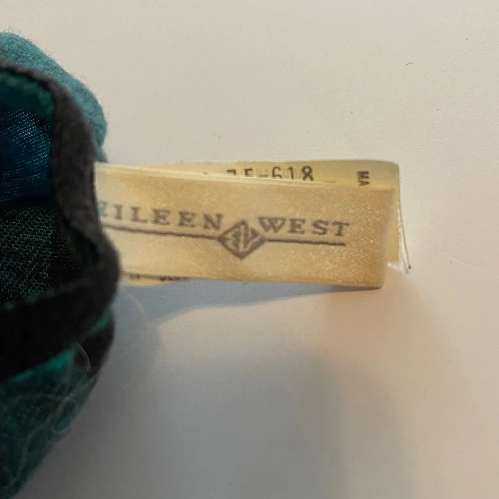 Vintage 90s Eileen West 34B teal buffalo flannel bra
